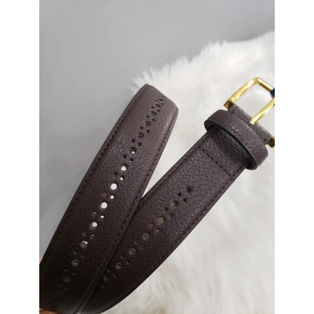 LOT OF 2 - Club Room‎ Mens Faux Leather Brogue Casual Belt Dress Belt Old Money